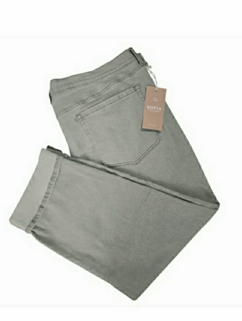 Cropped Jeans Gray Ankle Beatrix Boyfriend By Sofia Vergara 20 1x 2x 🤍 NWT - Picture 5 of 10